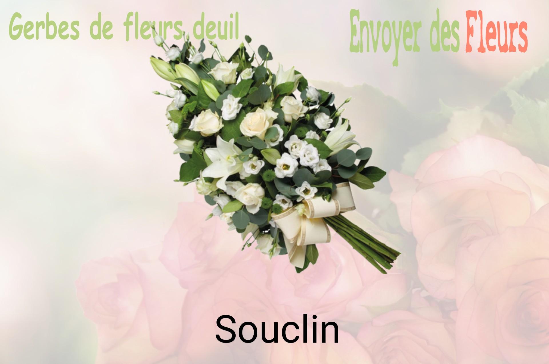 Gerbe de fleurs de deuil livrée à Souclin